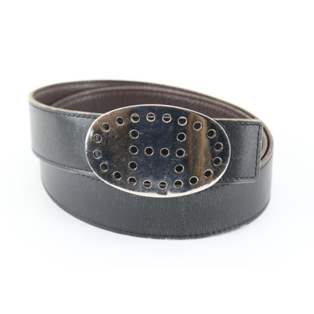 Hermès Black Reversible H Logo Belt Kit Silver 57h816s